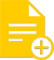 A yellow icon of a document with a plus sign