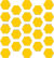 A pattern of repeating yellow hexagon icons